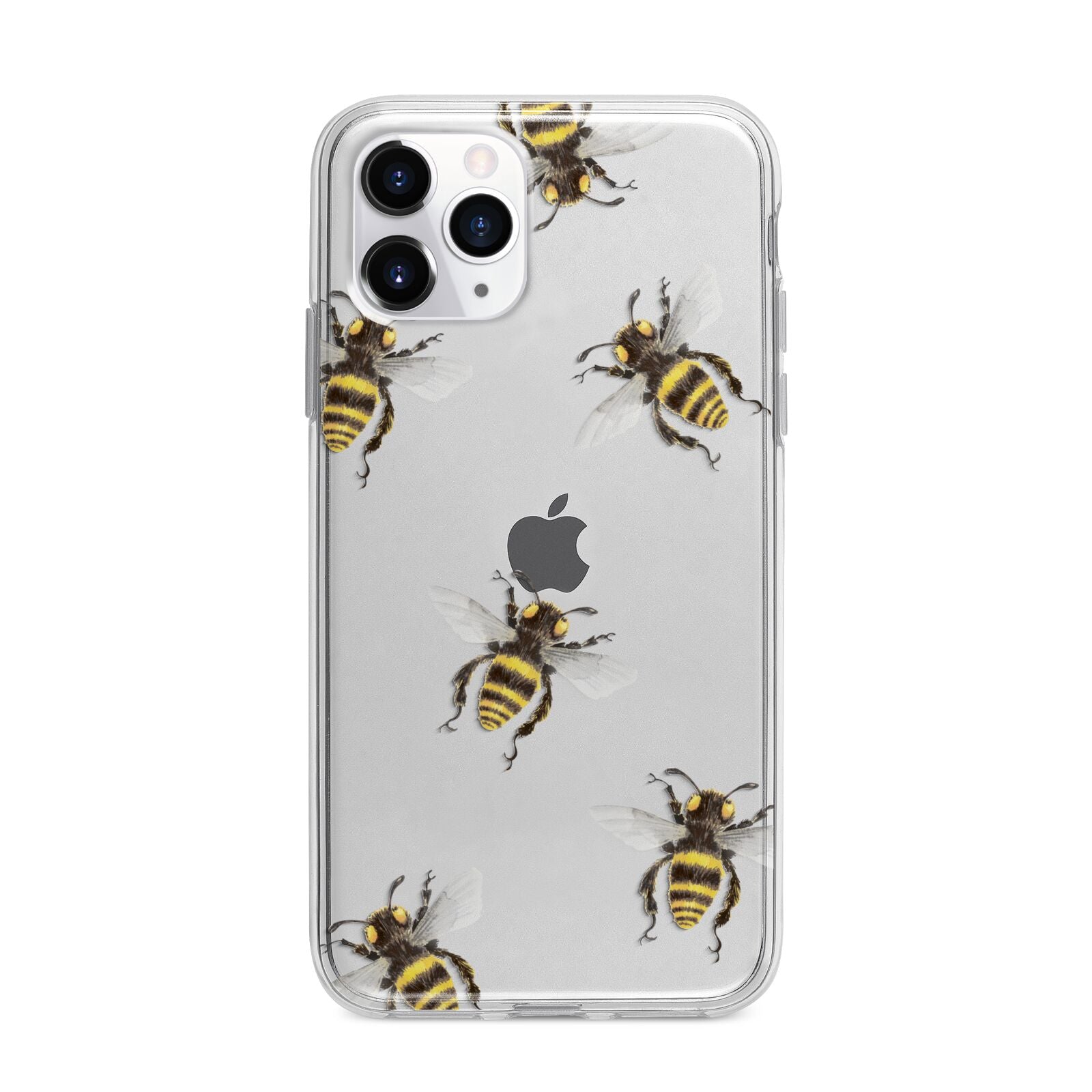Little Watercolour Bees Apple iPhone 11 Pro Max in Silver with Bumper Case