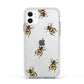 Little Watercolour Bees Apple iPhone 11 in White with White Impact Case