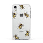 Little Watercolour Bees Apple iPhone XR Impact Case White Edge on Silver Phone
