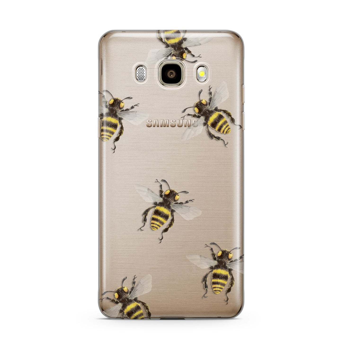 Little Watercolour Bees Samsung Galaxy J7 2016 Case on gold phone