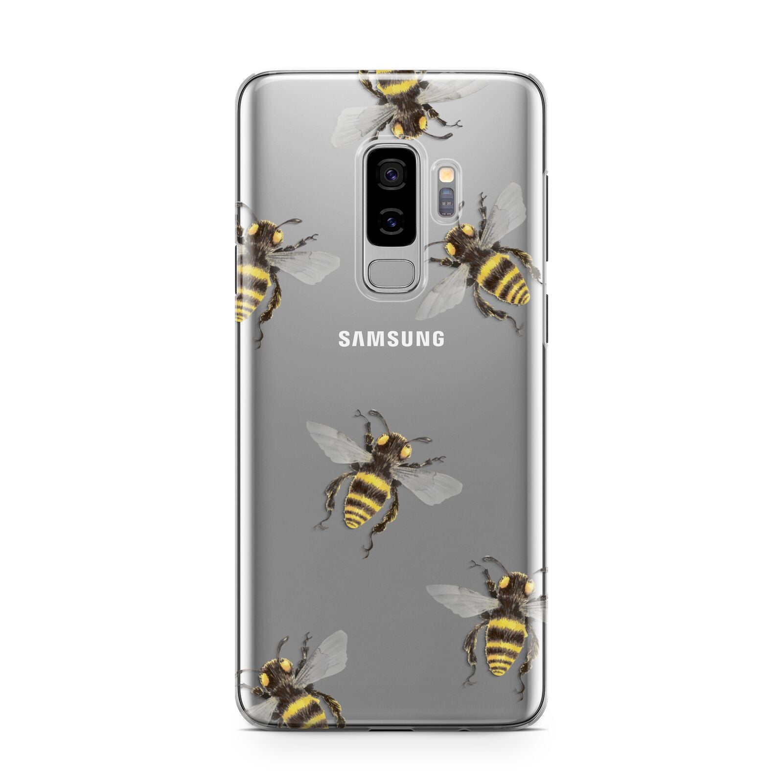 Little Watercolour Bees Samsung Galaxy S9 Plus Case on Silver phone