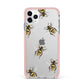 Little Watercolour Bees iPhone 11 Pro Max Impact Pink Edge Case