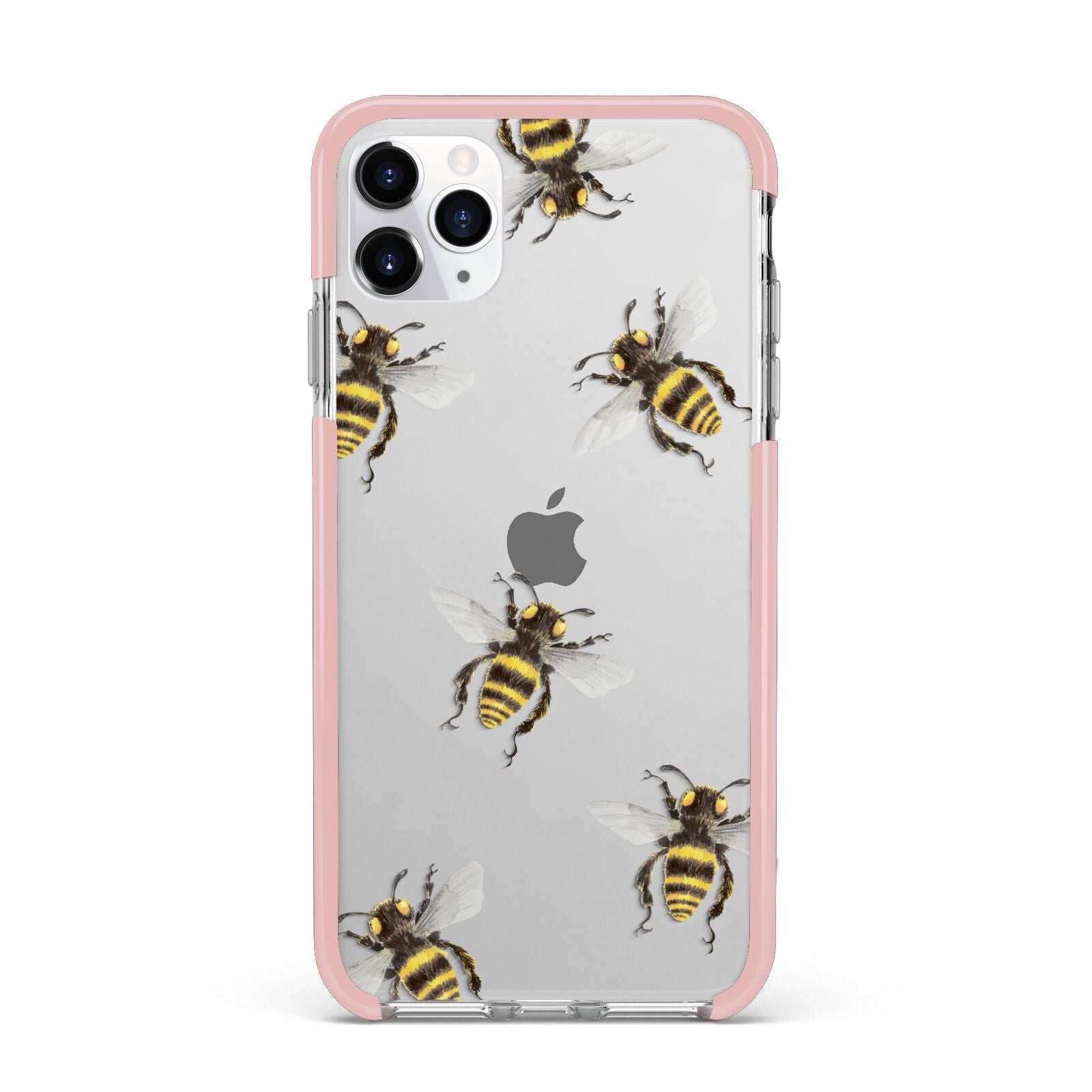 Little Watercolour Bees iPhone 11 Pro Max Impact Pink Edge Case