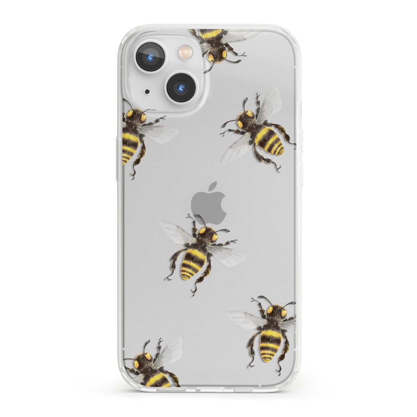 Little Watercolour Bees iPhone 13 Clear Bumper Case