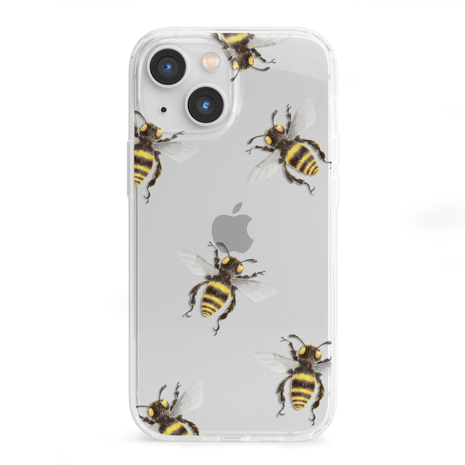 Little Watercolour Bees iPhone 13 Mini Clear Bumper Case