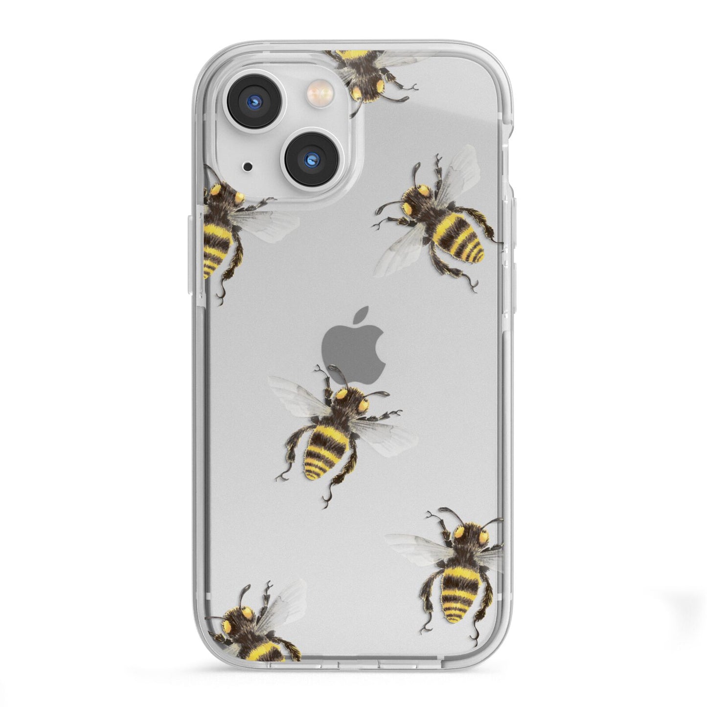 Little Watercolour Bees iPhone 13 Mini TPU Impact Case with White Edges