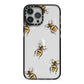 Little Watercolour Bees iPhone 13 Pro Max Black Impact Case on Silver phone
