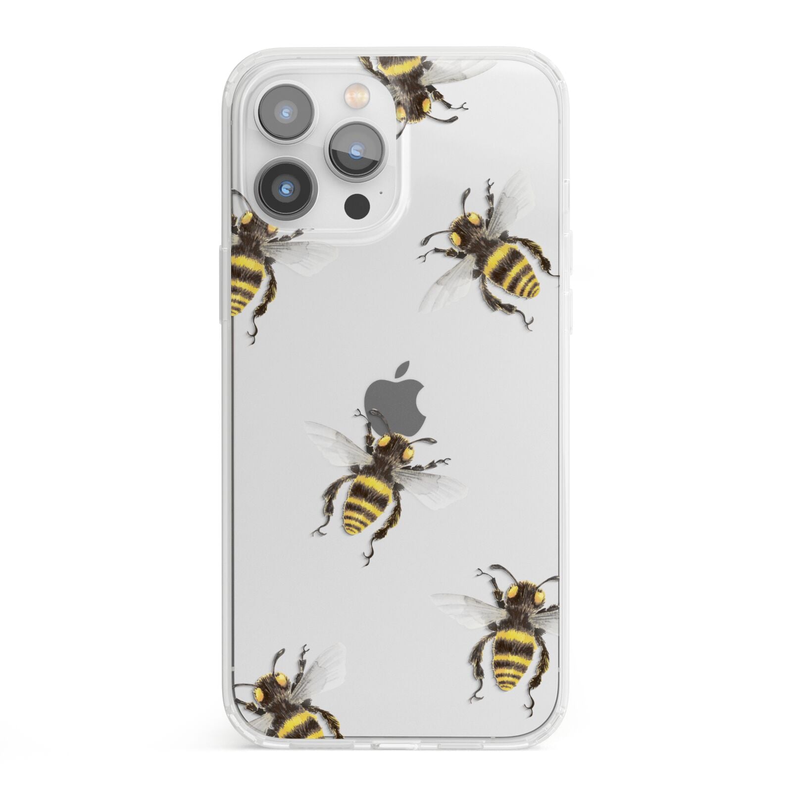 Little Watercolour Bees iPhone 13 Pro Max Clear Bumper Case