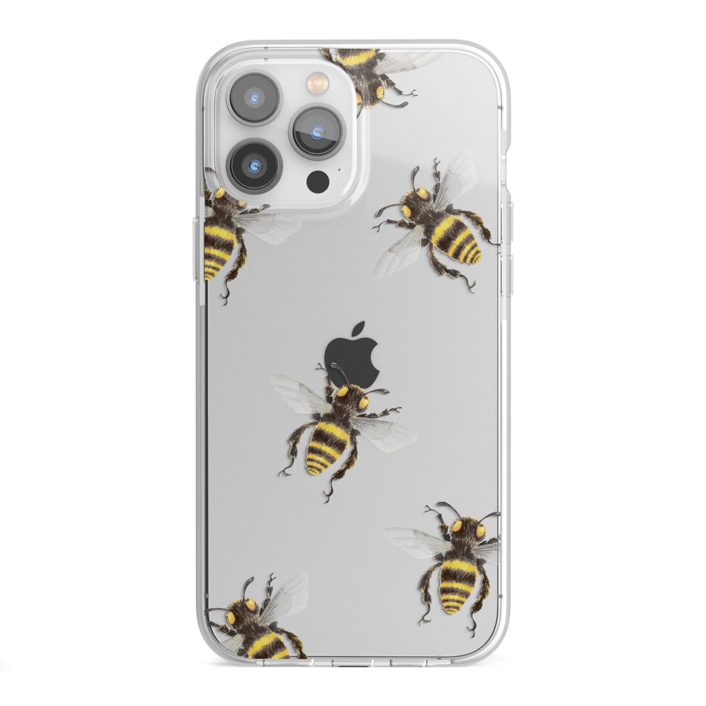 Little Watercolour Bees iPhone 13 Pro Max TPU Impact Case with White Edges