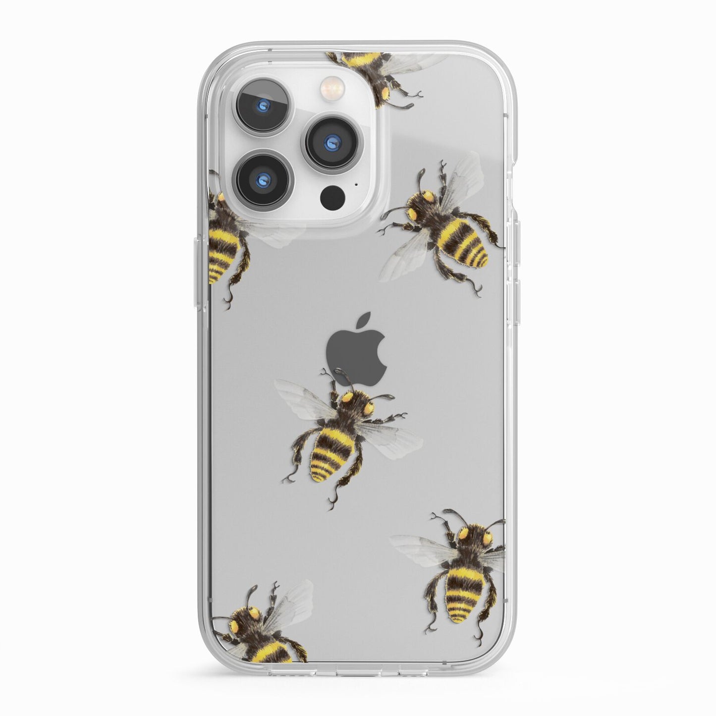 Little Watercolour Bees iPhone 13 Pro TPU Impact Case with White Edges