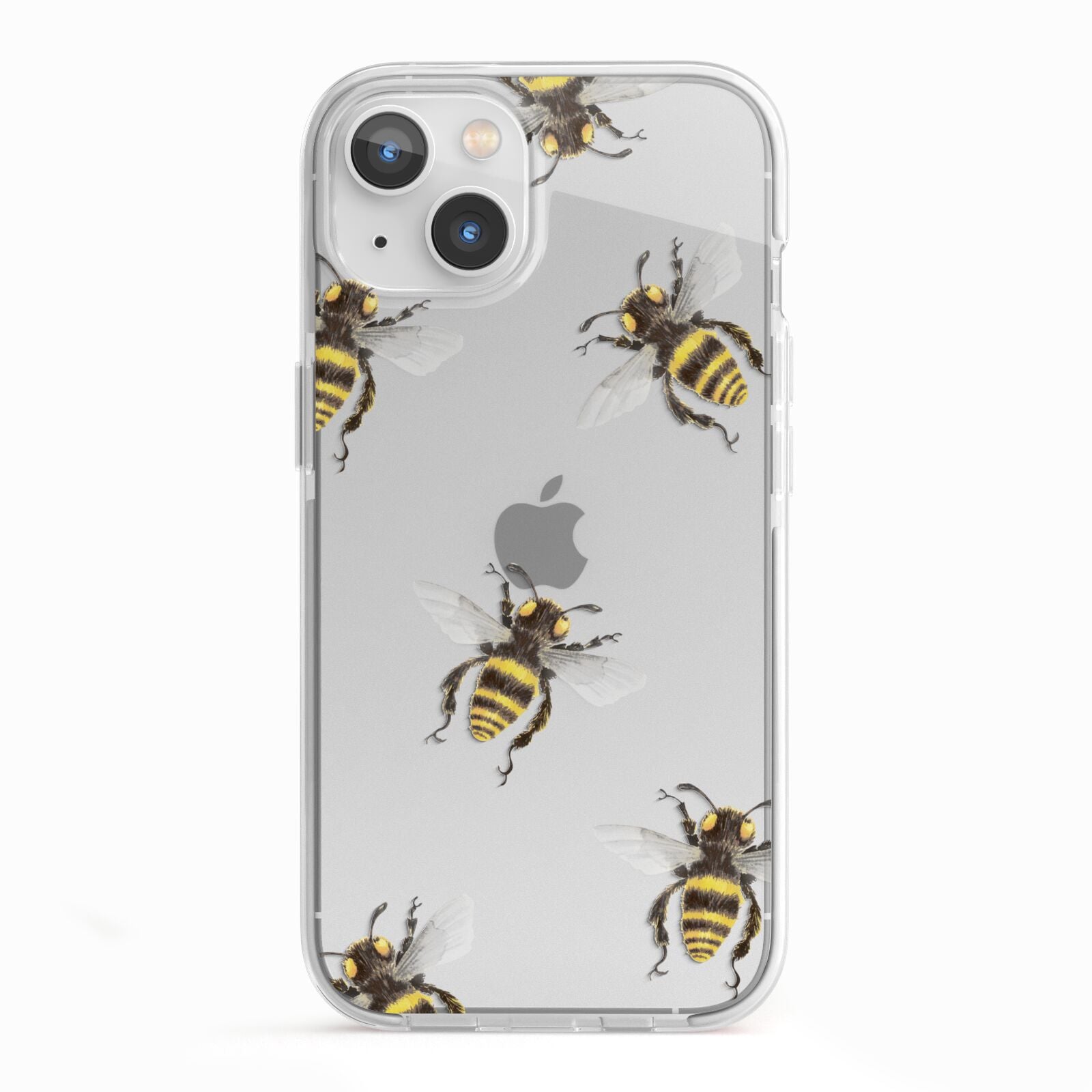 Little Watercolour Bees iPhone 13 TPU Impact Case with White Edges