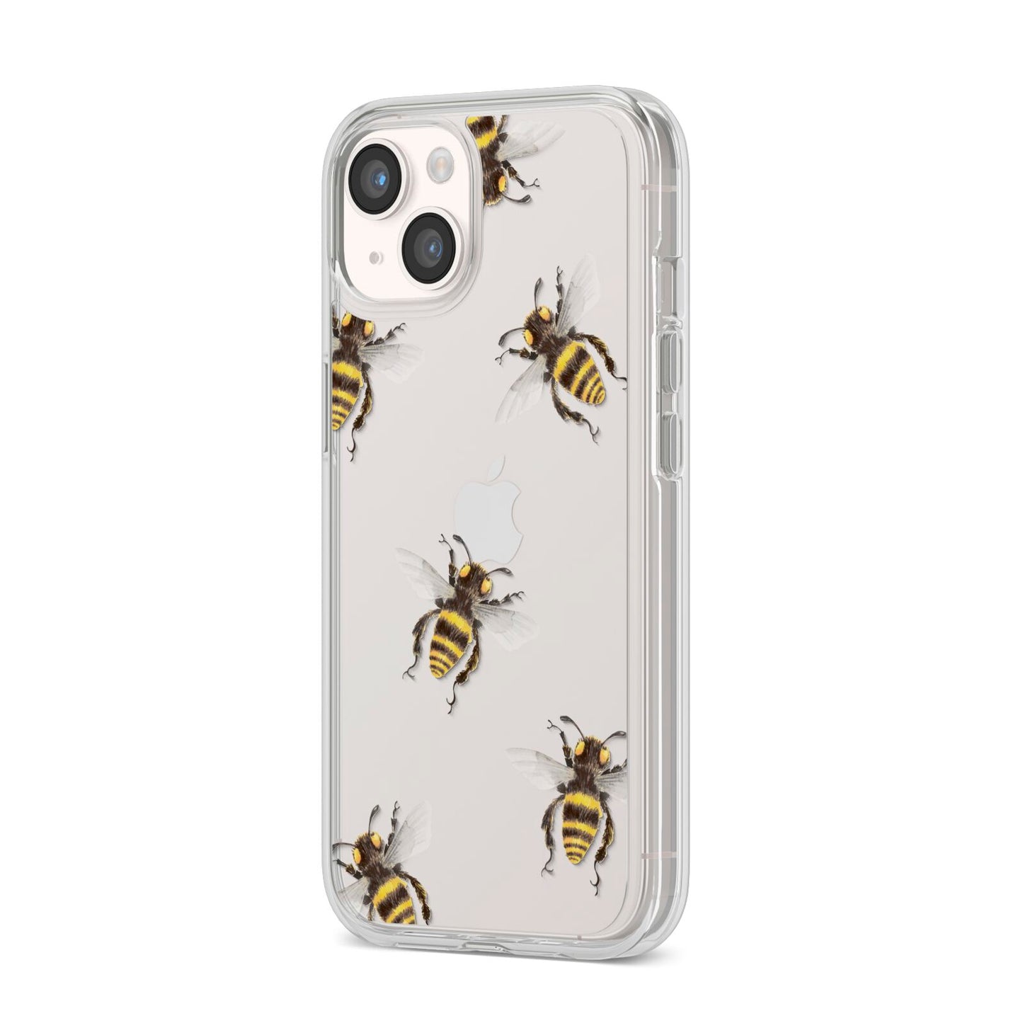 Little Watercolour Bees iPhone 14 Clear Tough Case Starlight Angled Image