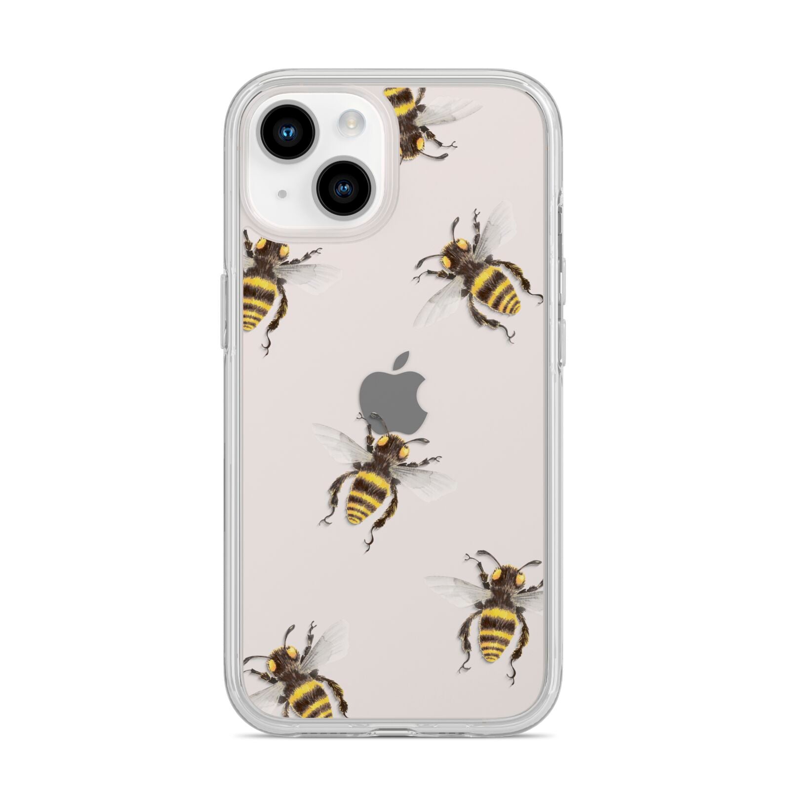 Little Watercolour Bees iPhone 14 Clear Tough Case Starlight