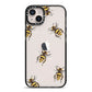 Little Watercolour Bees iPhone 14 Plus Black Impact Case on Silver phone