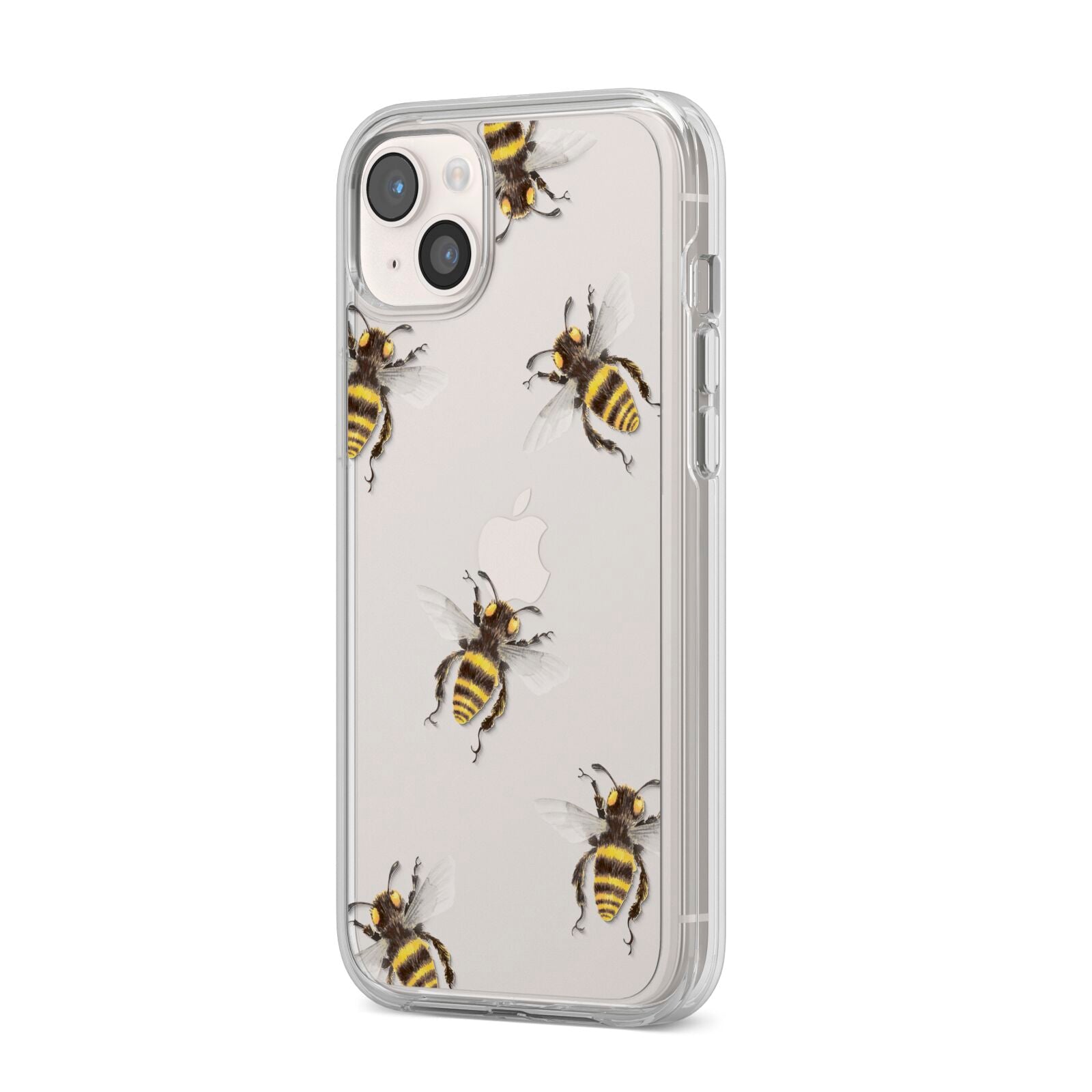 Little Watercolour Bees iPhone 14 Plus Clear Tough Case Starlight Angled Image