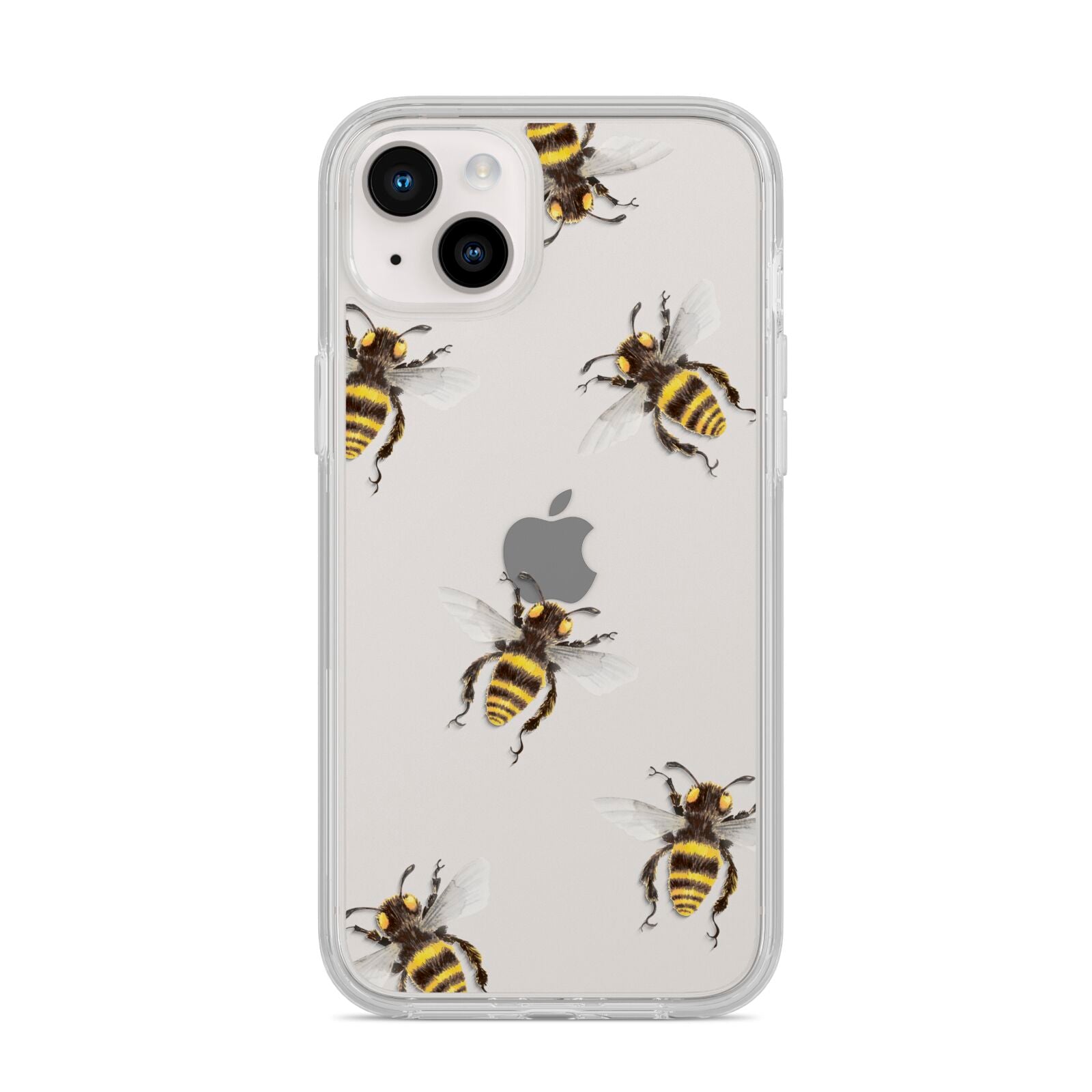 Little Watercolour Bees iPhone 14 Plus Clear Tough Case Starlight