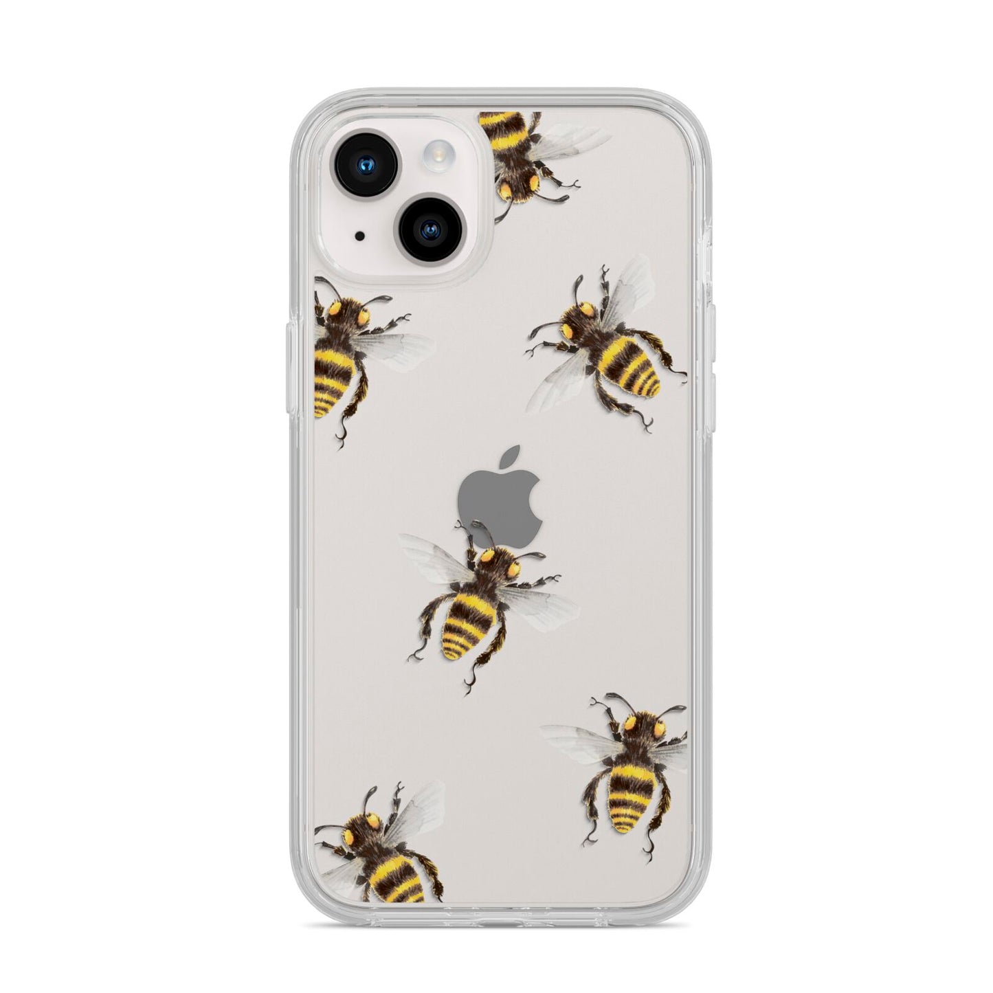 Little Watercolour Bees iPhone 14 Plus Clear Tough Case Starlight