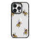 Little Watercolour Bees iPhone 14 Pro Black Impact Case on Silver phone