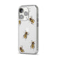 Little Watercolour Bees iPhone 14 Pro Clear Tough Case Silver Angled Image