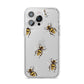 Little Watercolour Bees iPhone 14 Pro Max Clear Tough Case Silver