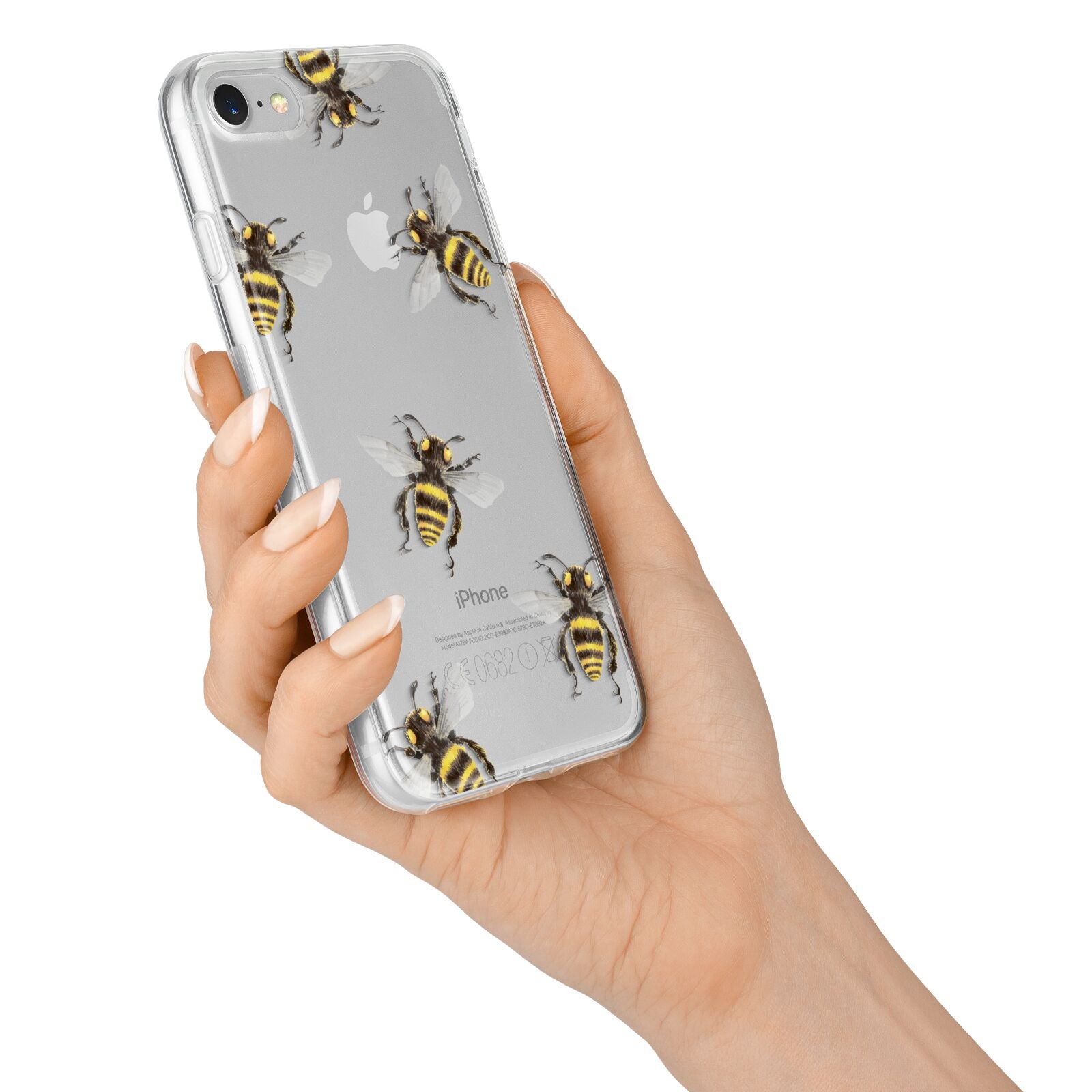 Little Watercolour Bees iPhone 7 Bumper Case on Silver iPhone Alternative Image