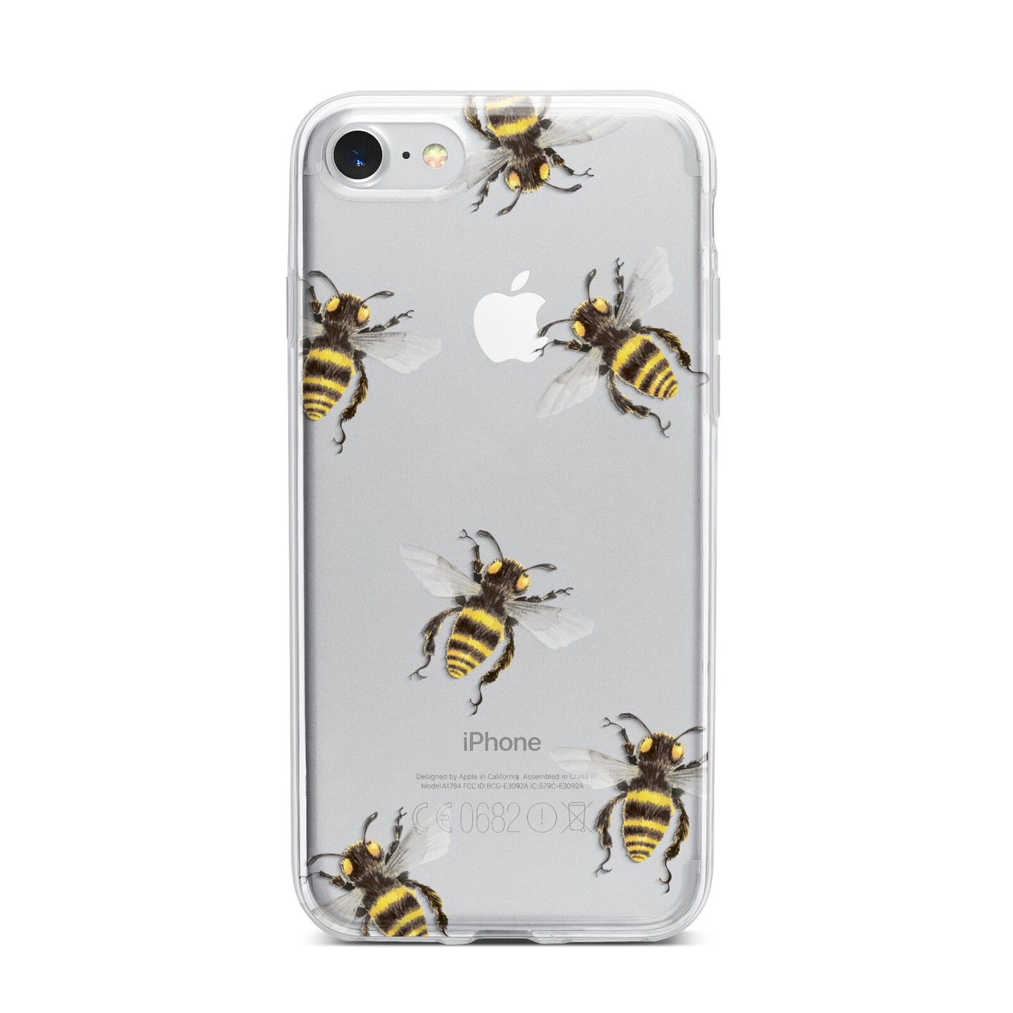 Little Watercolour Bees iPhone 7 Bumper Case on Silver iPhone