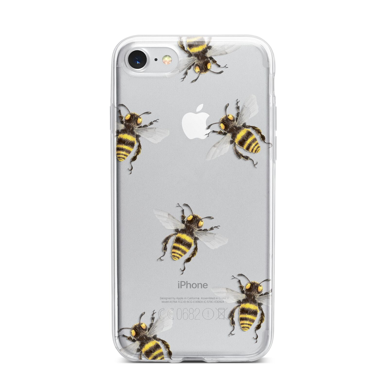 Little Watercolour Bees iPhone 7 Bumper Case on Silver iPhone