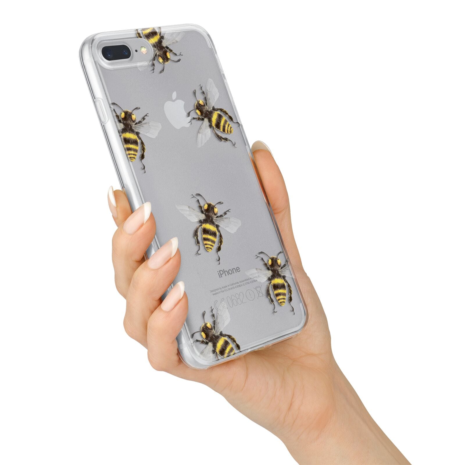 Little Watercolour Bees iPhone 7 Plus Bumper Case on Silver iPhone Alternative Image