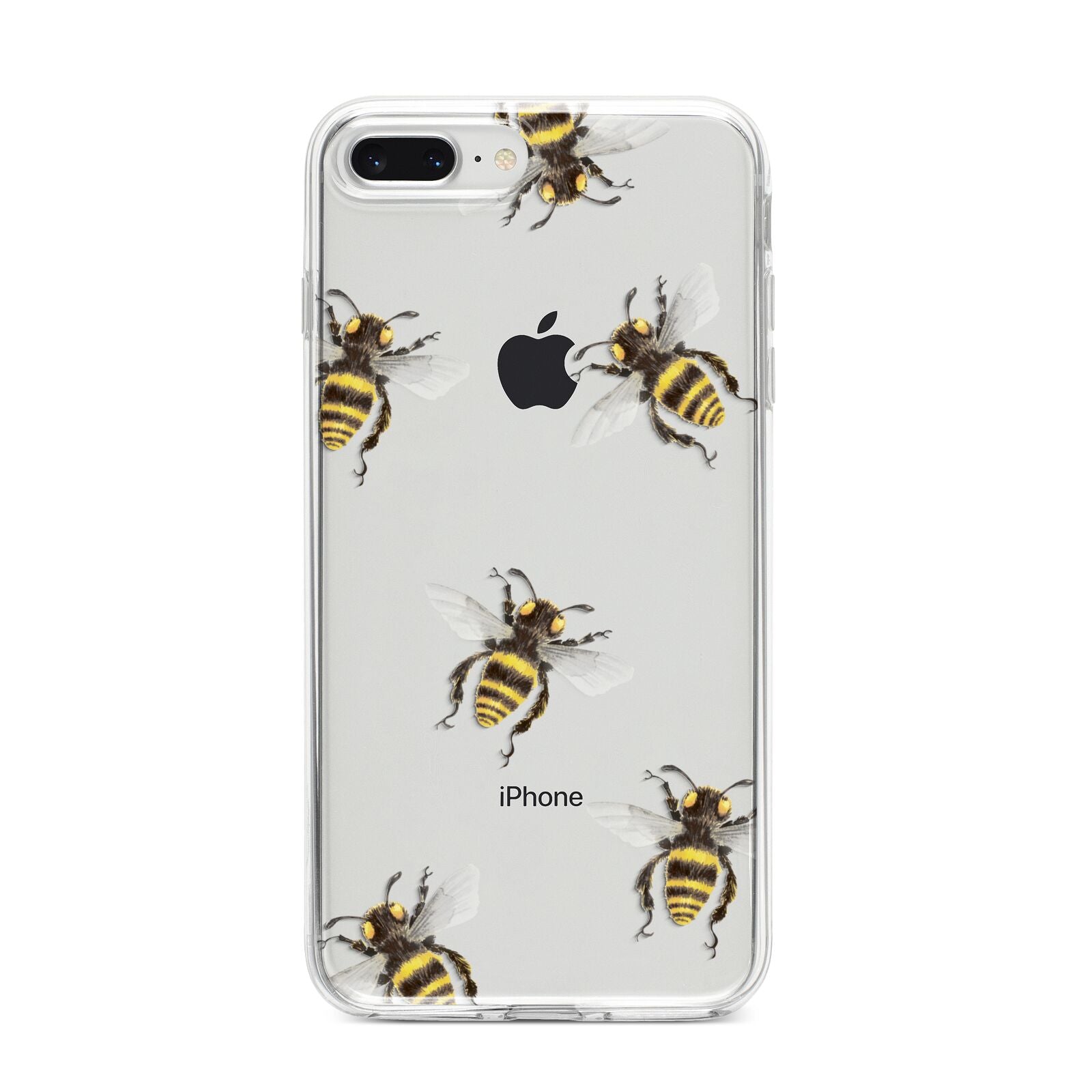 Little Watercolour Bees iPhone 8 Plus Bumper Case on Silver iPhone