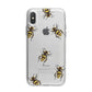 Little Watercolour Bees iPhone X Bumper Case on Silver iPhone Alternative Image 1