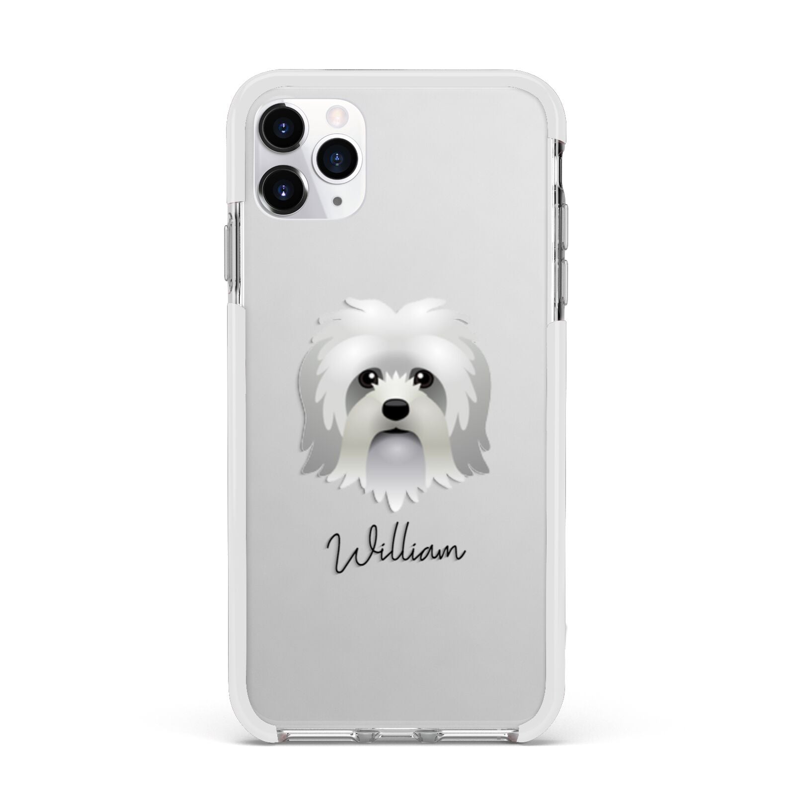 Lo wchen Personalised Apple iPhone 11 Pro Max in Silver with White Impact Case