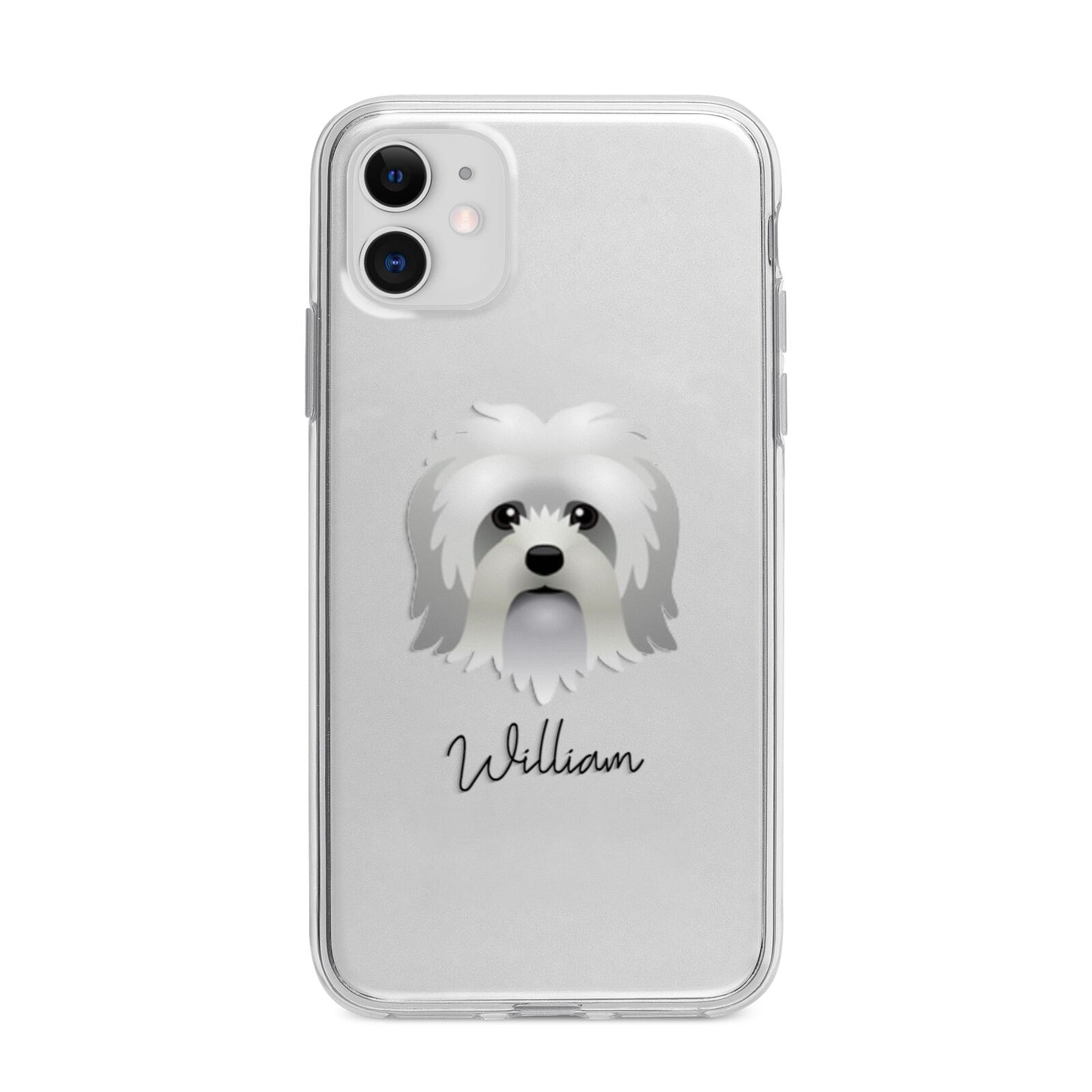 Lo wchen Personalised Apple iPhone 11 in White with Bumper Case