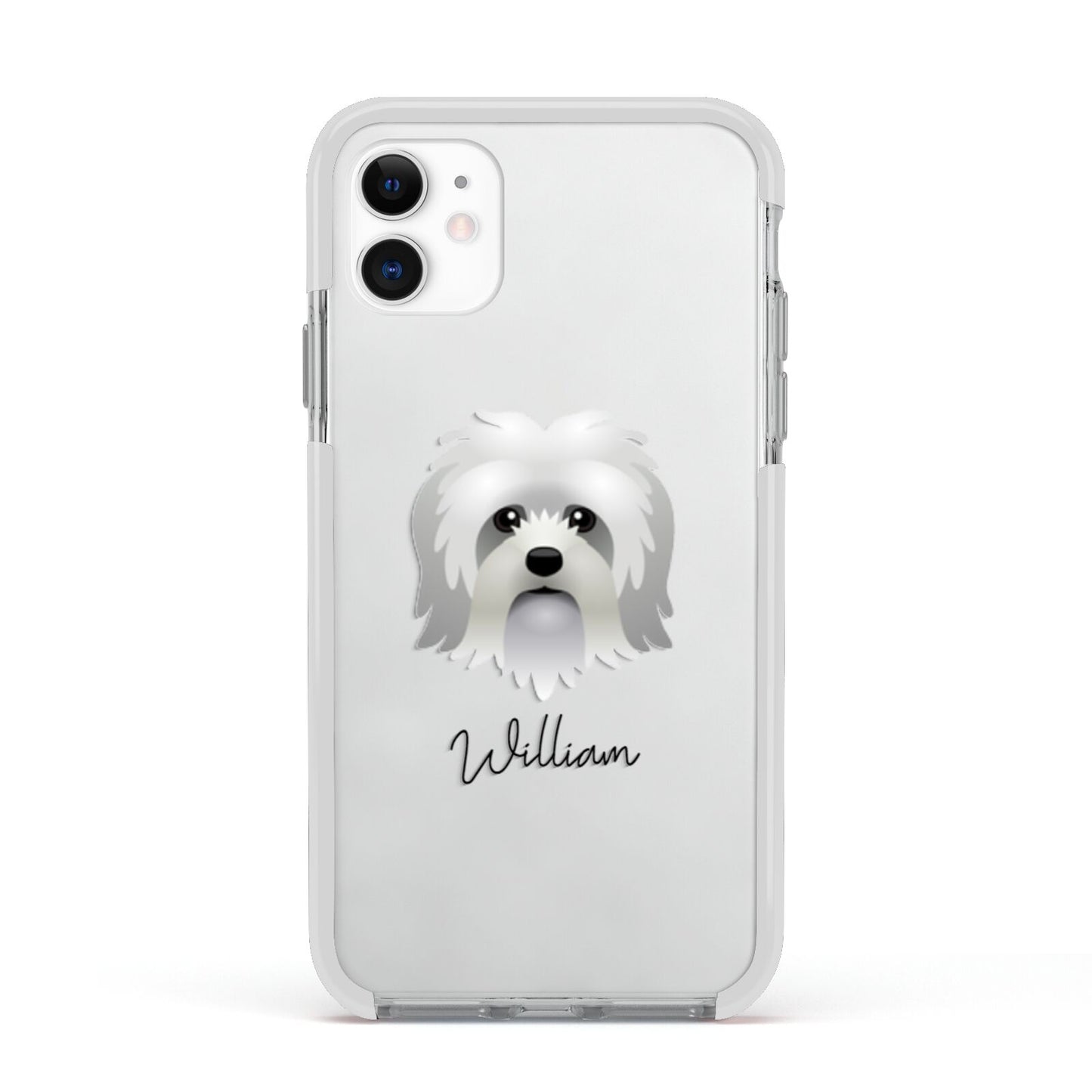 Lo wchen Personalised Apple iPhone 11 in White with White Impact Case