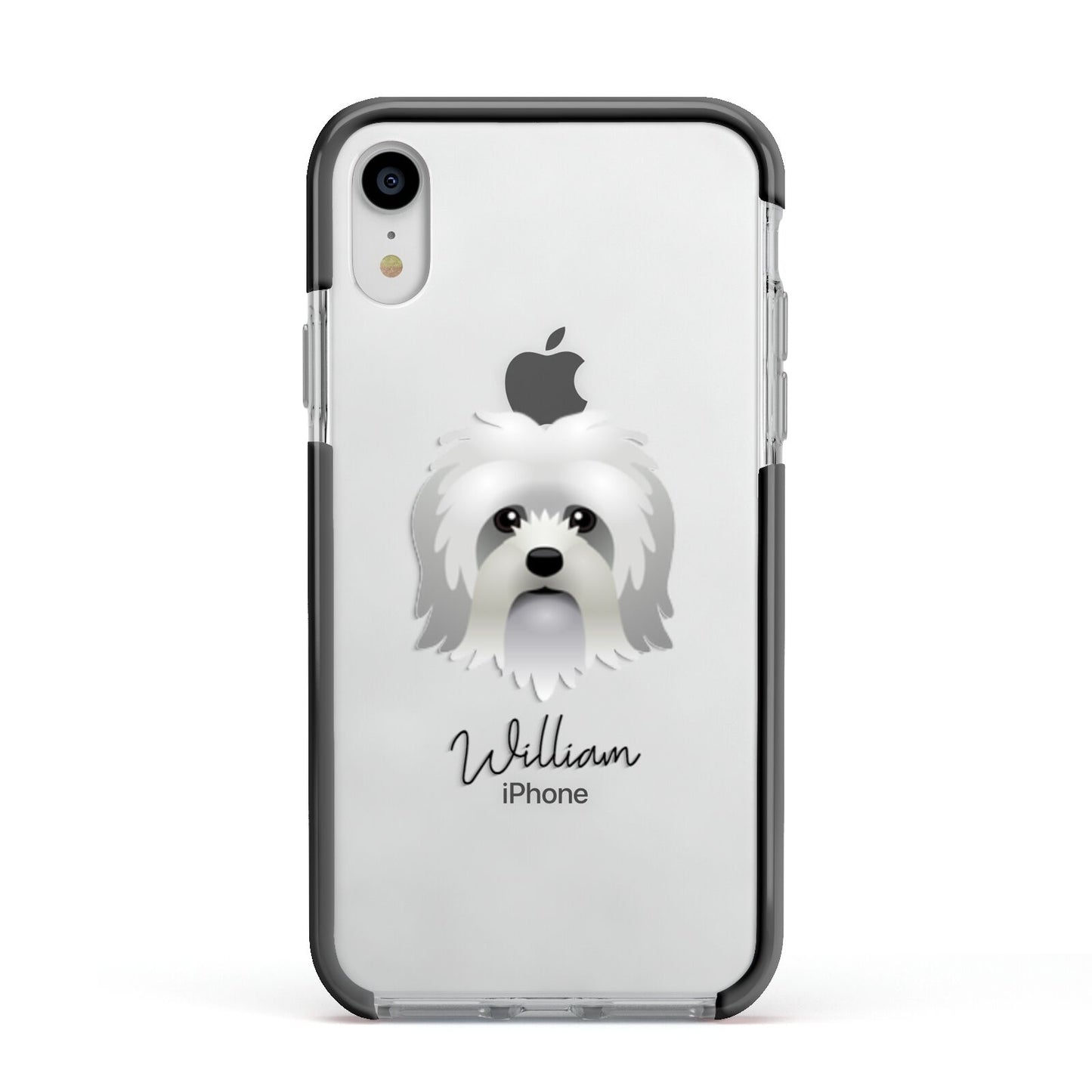Lo wchen Personalised Apple iPhone XR Impact Case Black Edge on Silver Phone