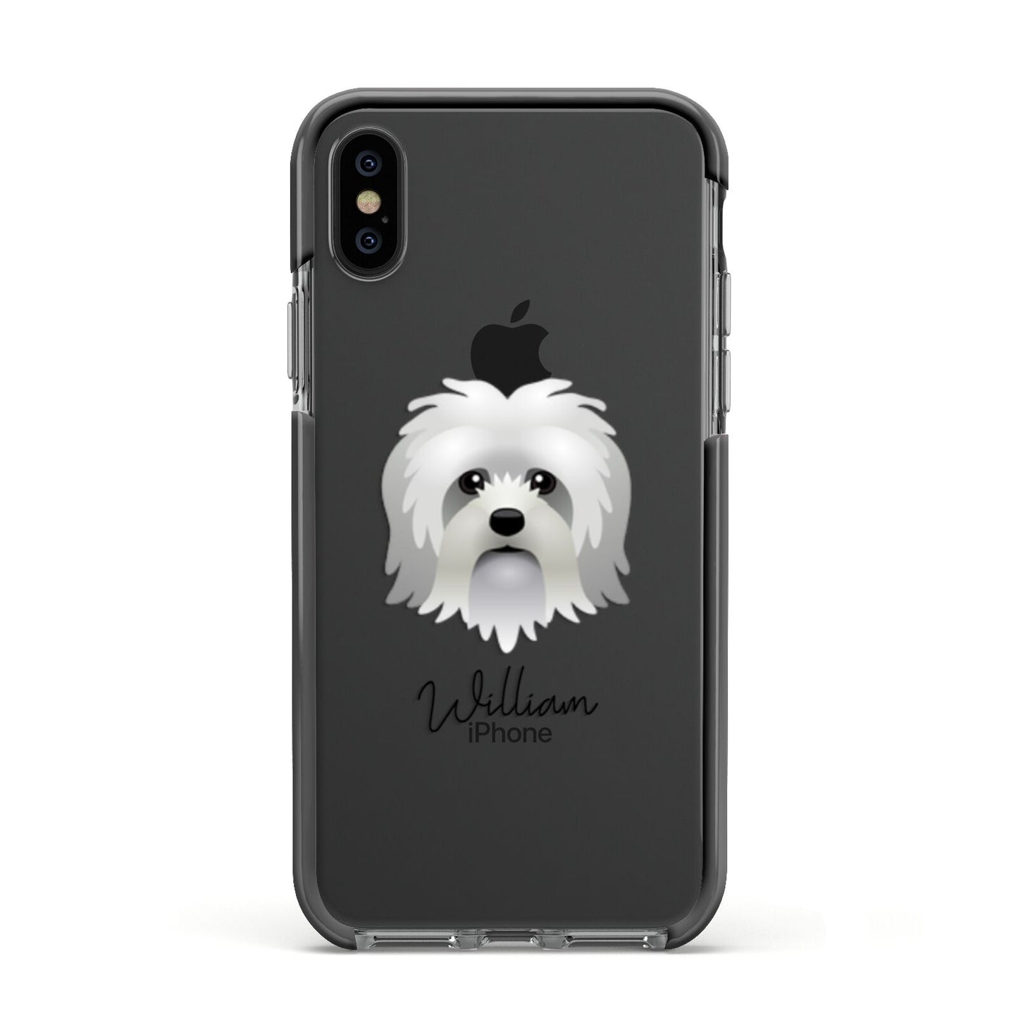 Lo wchen Personalised Apple iPhone Xs Impact Case Black Edge on Black Phone