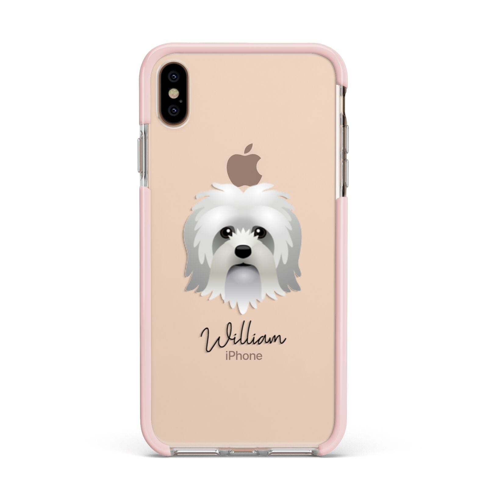 Lo wchen Personalised Apple iPhone Xs Max Impact Case Pink Edge on Gold Phone