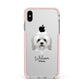 Lo wchen Personalised Apple iPhone Xs Max Impact Case Pink Edge on Silver Phone