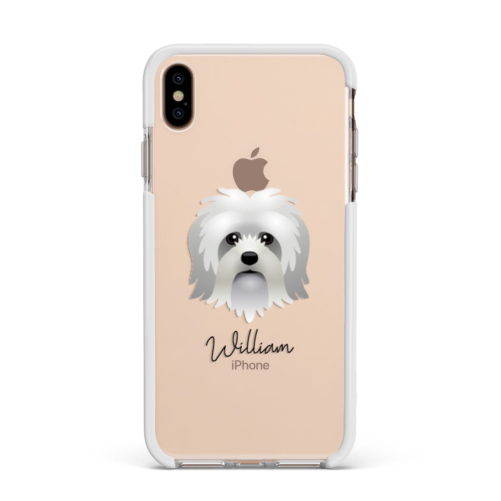 Lo wchen Personalised Apple iPhone Xs Max Impact Case White Edge on Gold Phone