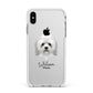 Lo wchen Personalised Apple iPhone Xs Max Impact Case White Edge on Silver Phone