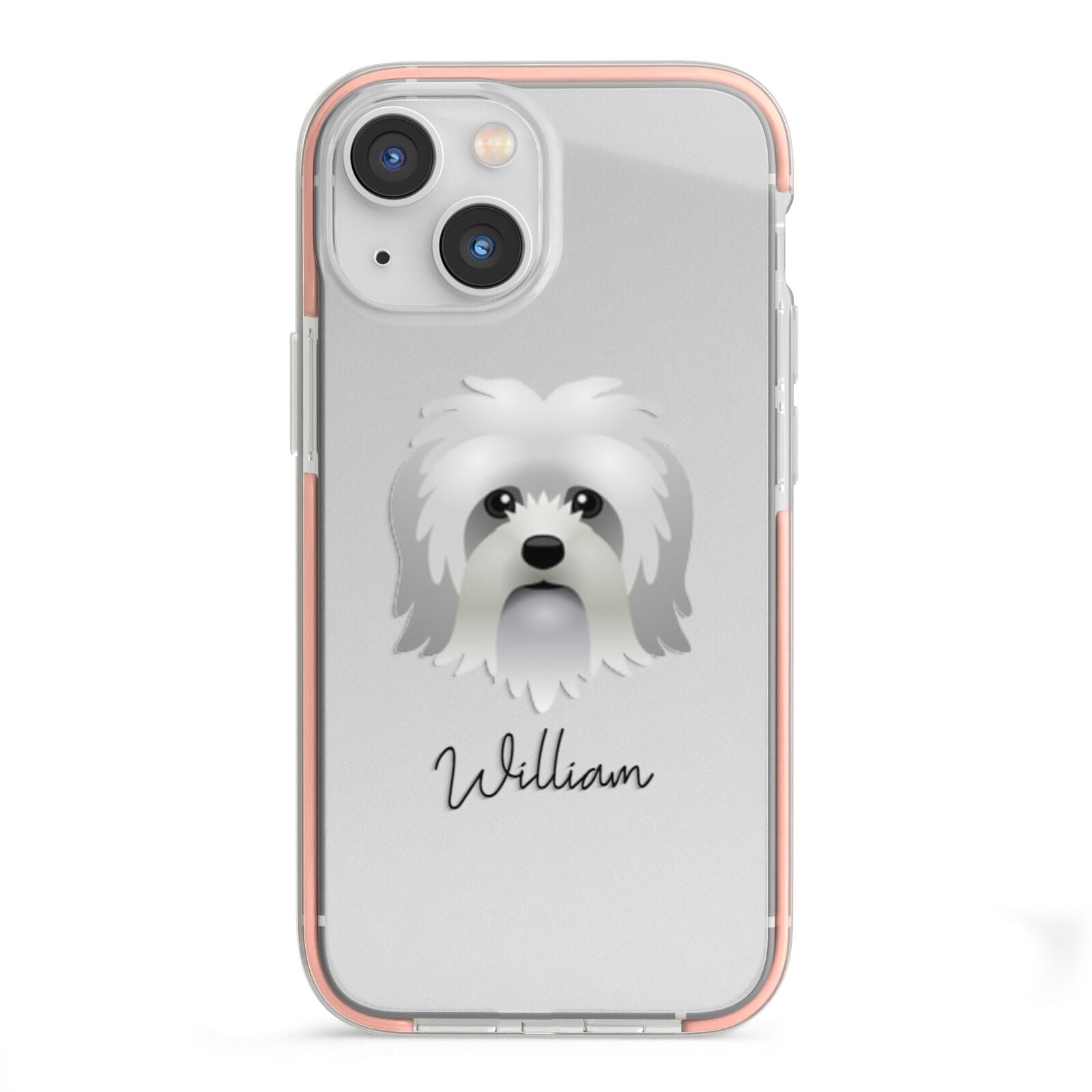 Lo wchen Personalised iPhone 13 Mini TPU Impact Case with Pink Edges