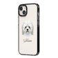 Lo wchen Personalised iPhone 14 Plus Black Impact Case Side Angle on Silver phone