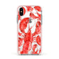 Lobster Apple iPhone Xs Impact Case Pink Edge on Silver Phone