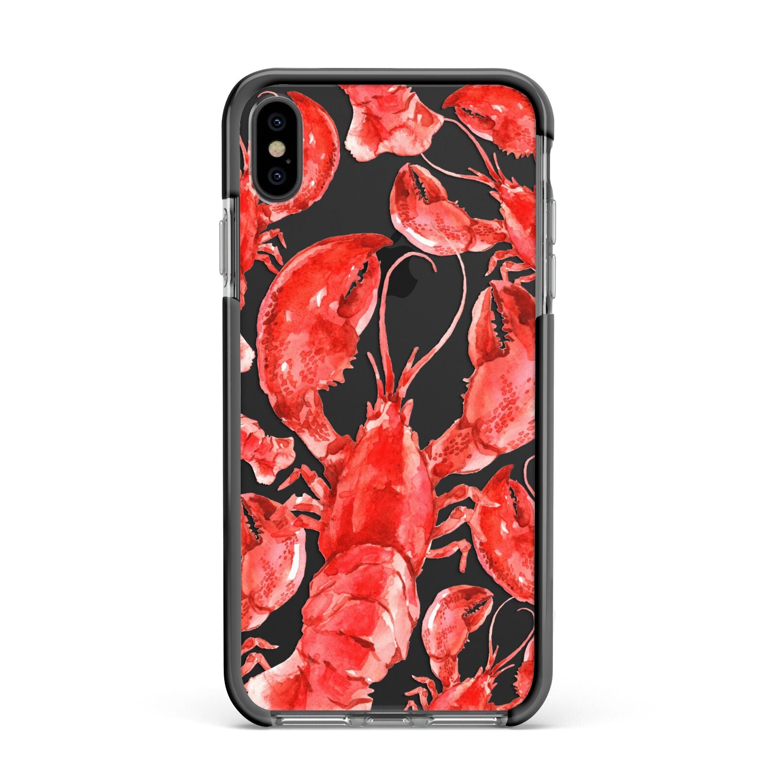 Lobster Apple iPhone Xs Max Impact Case Black Edge on Black Phone