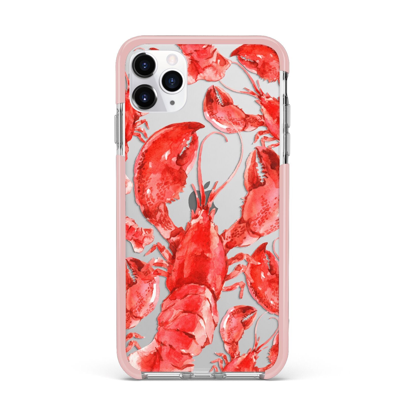 lobsters - ink and watercolor - red on pink iPhone Wallet for