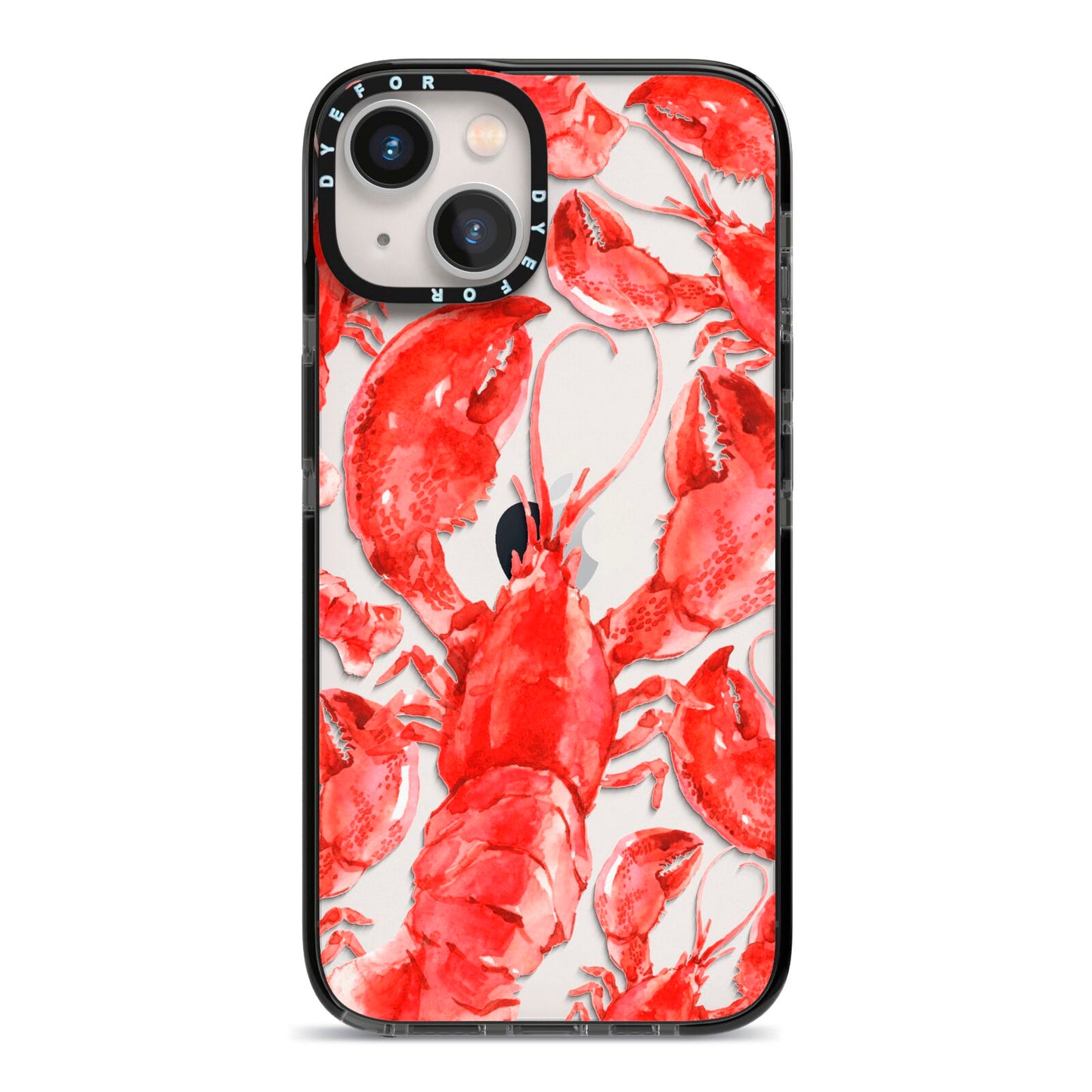 Lobster iPhone 13 Black Impact Case on Silver phone