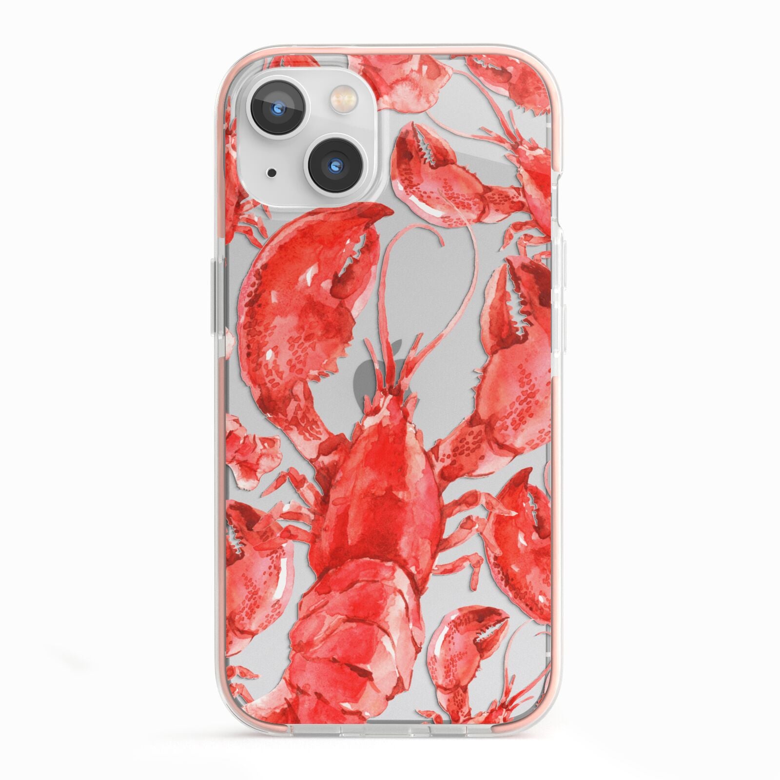 Lobster iPhone 13 TPU Impact Case with Pink Edges