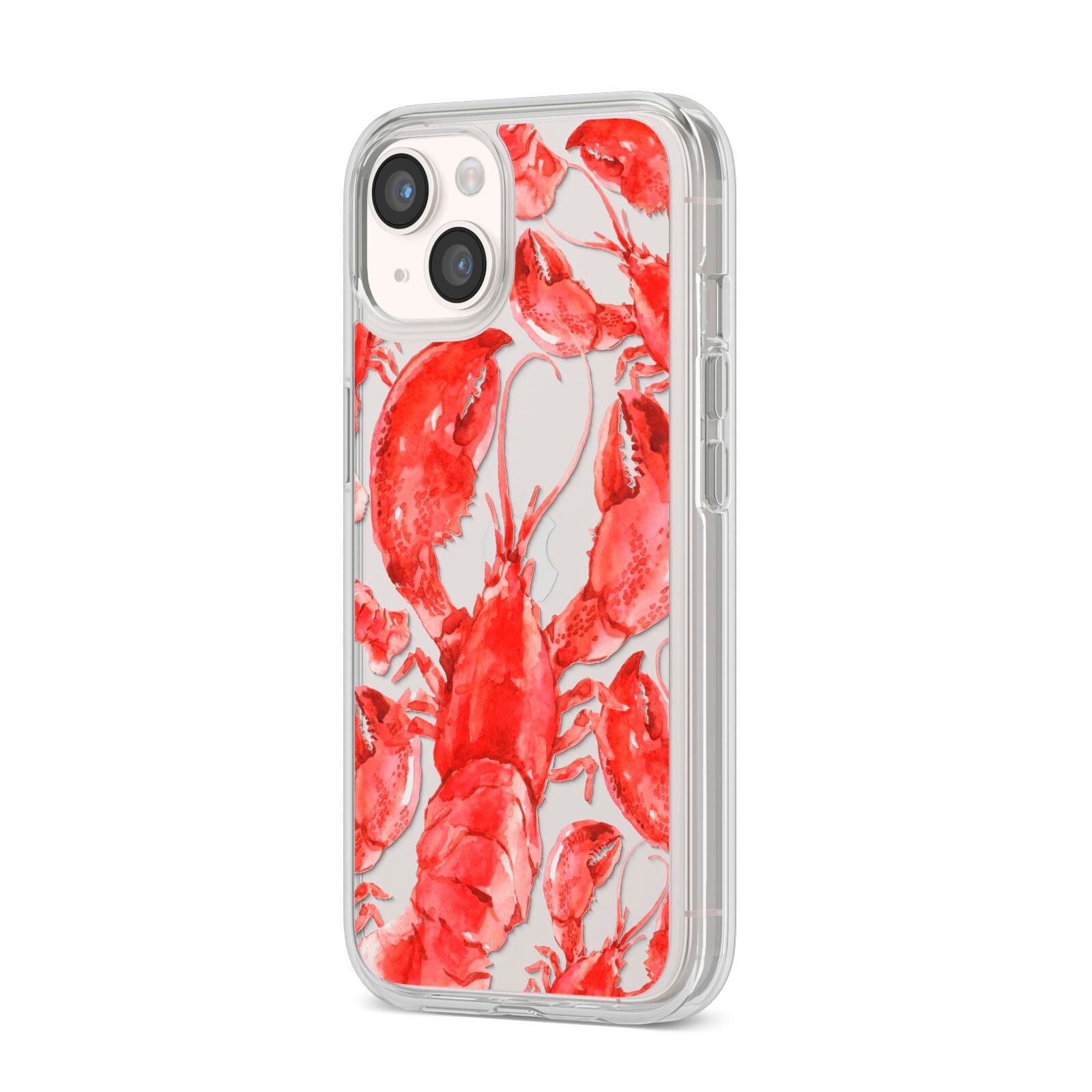 Lobster iPhone 14 Clear Tough Case Starlight Angled Image