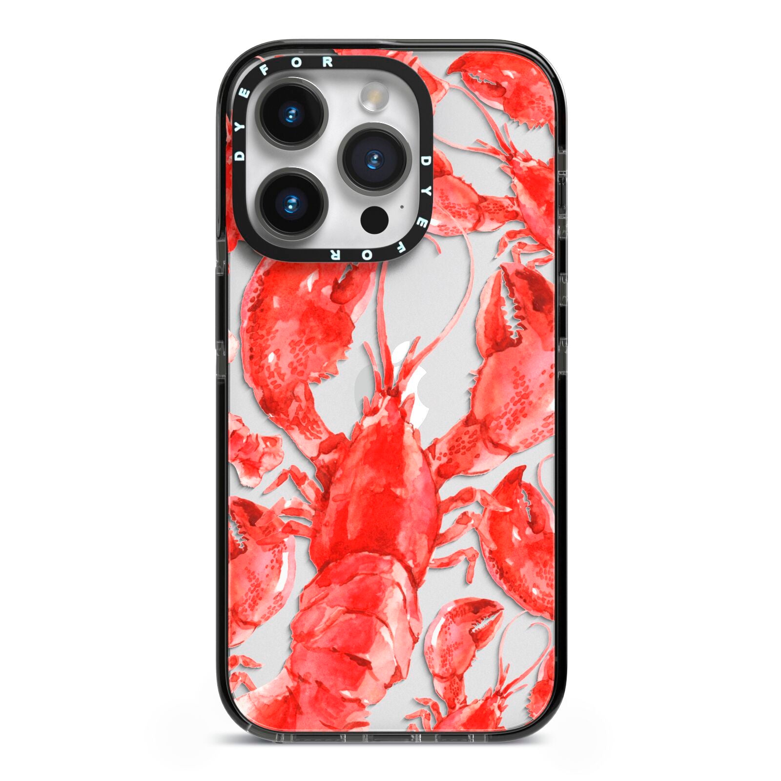 Lobster iPhone 14 Pro Black Impact Case on Silver phone