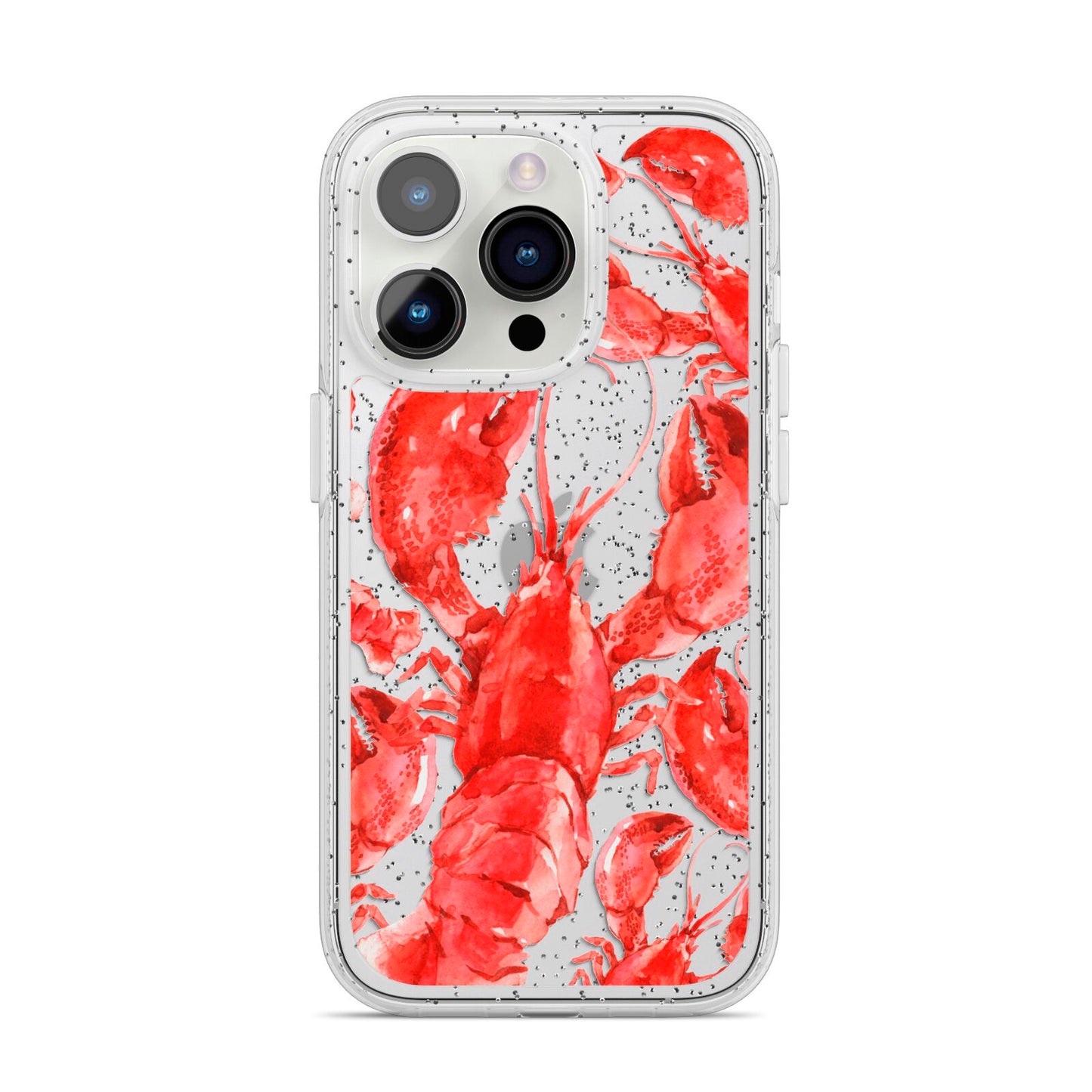 Lobster iPhone 14 Pro Glitter Tough Case Silver