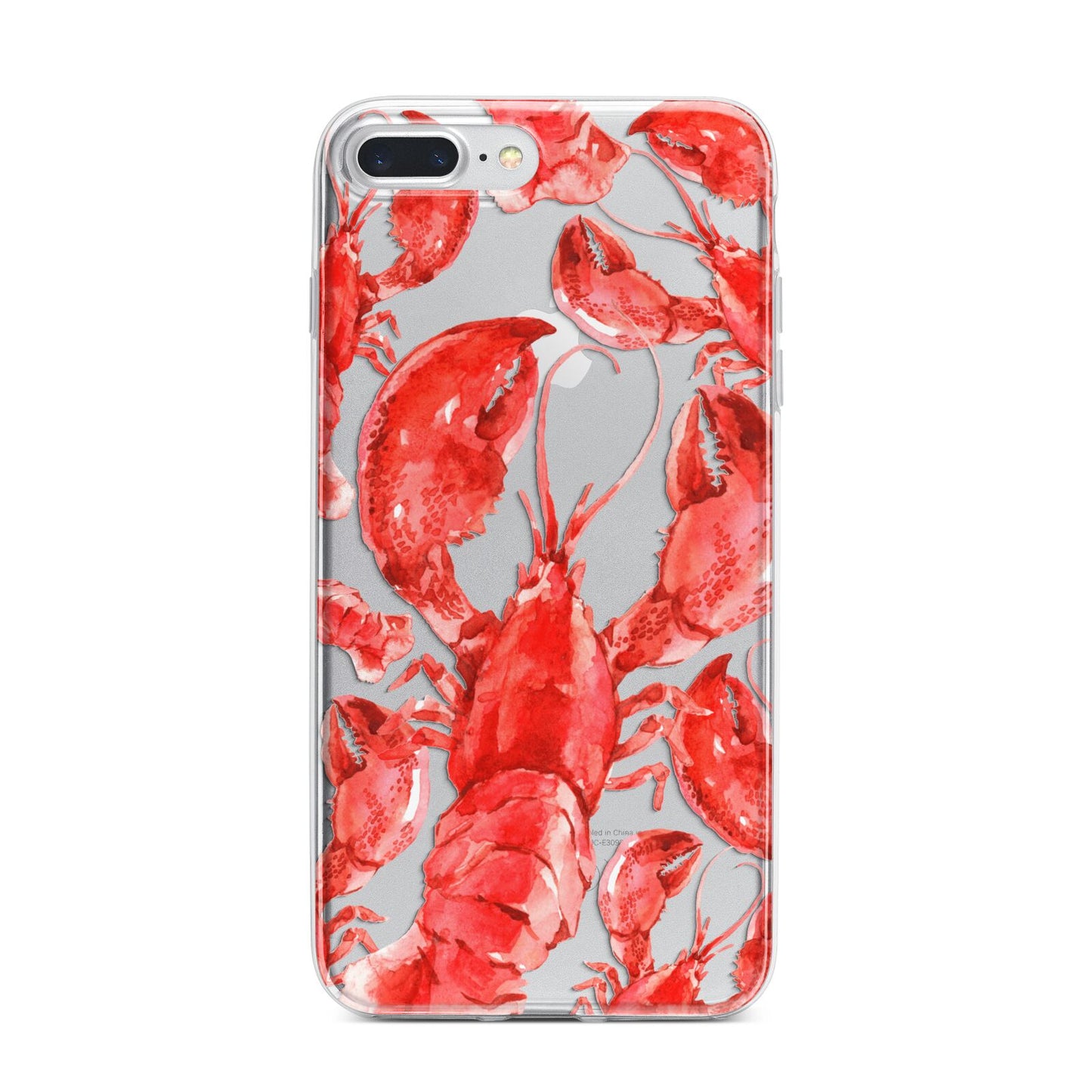 Lobster iPhone 7 Plus Bumper Case on Silver iPhone